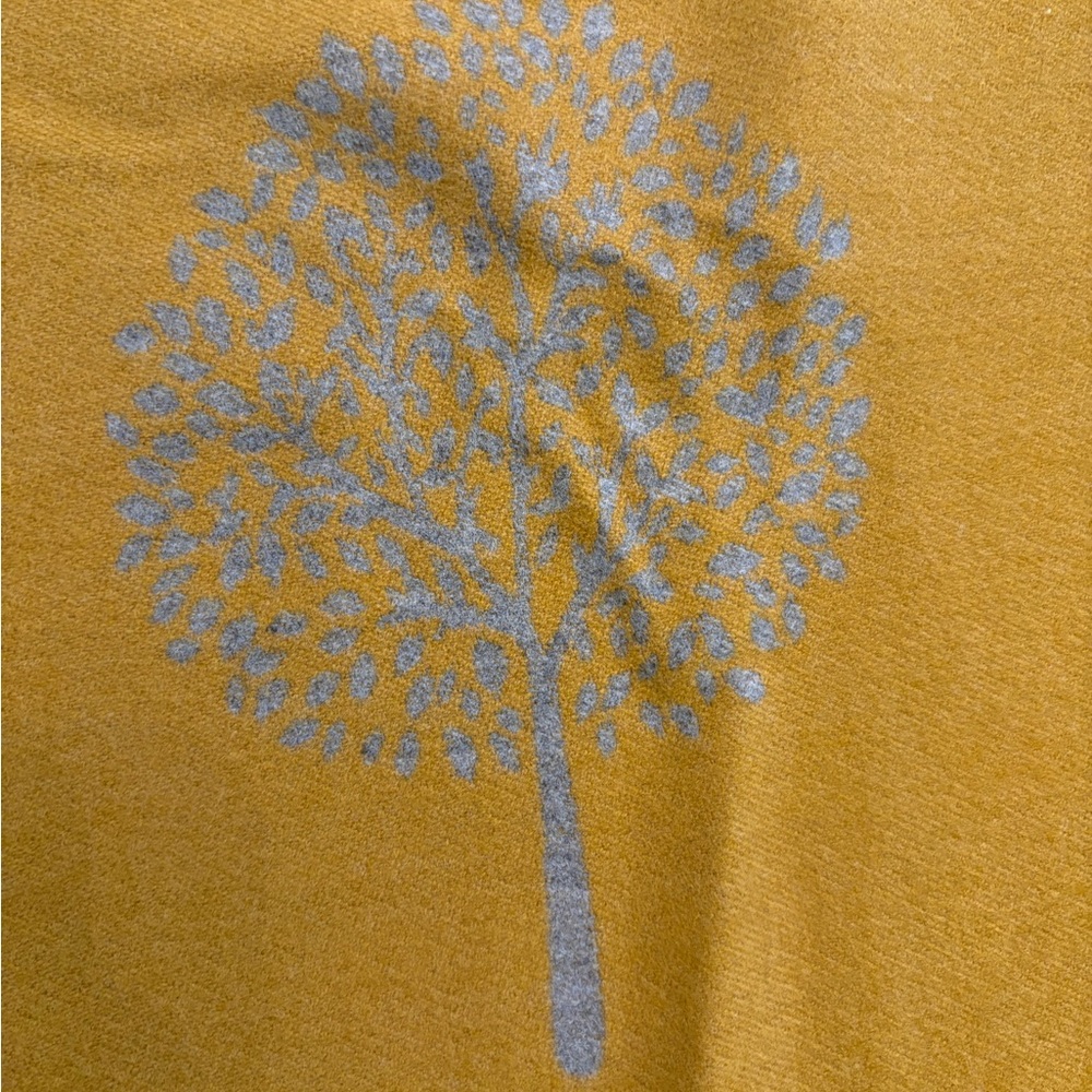 Yellow And Gray Reversible Tree Pattern Scarf - image 6